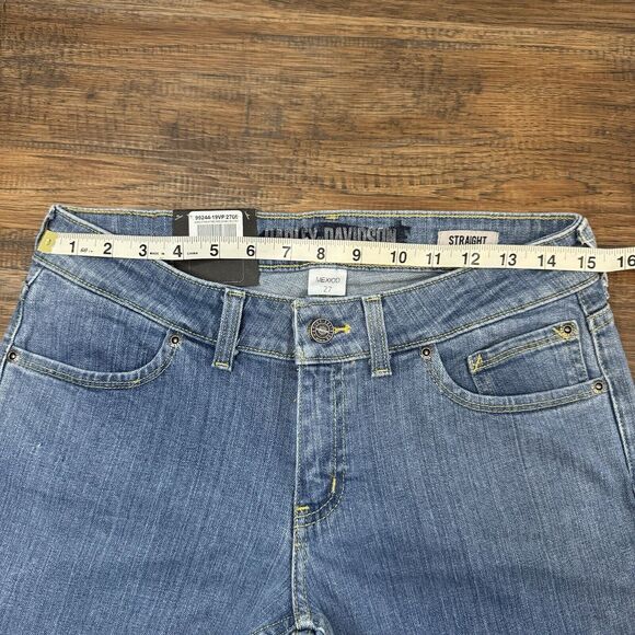 Harley Davidson Jeans 27 P (Irregular - See Pics) Mid Rise Straight HD Denim - Picture 8 of 14